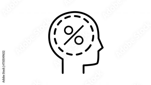 Discount in people mind animated isolated white