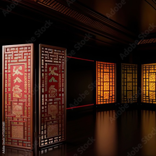 Paravento decorato cinese photo