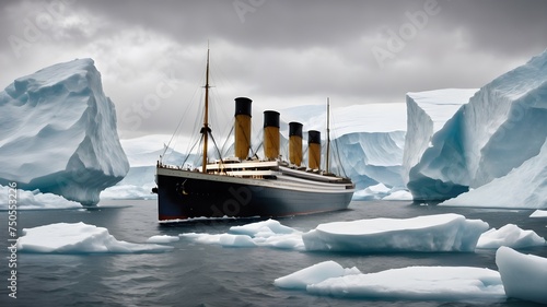 titanic ship in the sea