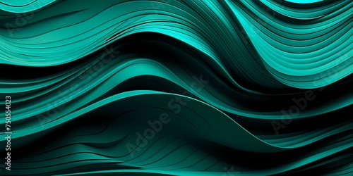 Emerald green and turquoise 3D waves evoking a sense of lush tropical beauty.