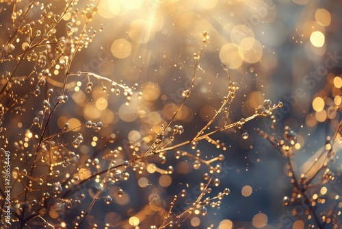 Mystical Glitter: A Cosmic Dance of Golden Bokeh Lights - Enchantment Generative AI