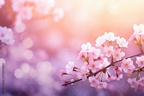 Blushing Cherry Blossoms in Spring's Soft Embrace - Delicate Floral Dream Generative AI © Gelpi