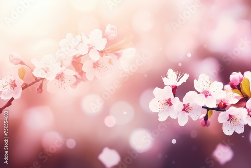 Blushing Cherry Blossoms in Spring's Soft Embrace - Delicate Floral Dream Generative AI