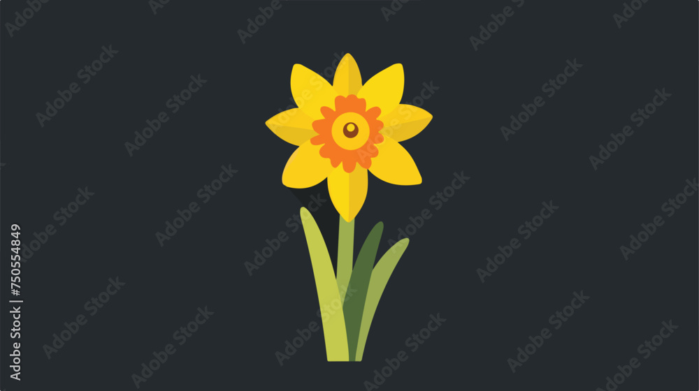 Check out this flat icon of a daffodil flower Flat vector
