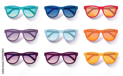Colorful Assortment of Chic Sunglasses for Fashionable Summer Days - Generative AI