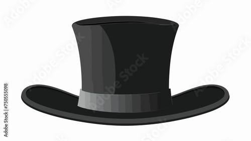 Black mens cylinder hat vector on a white background