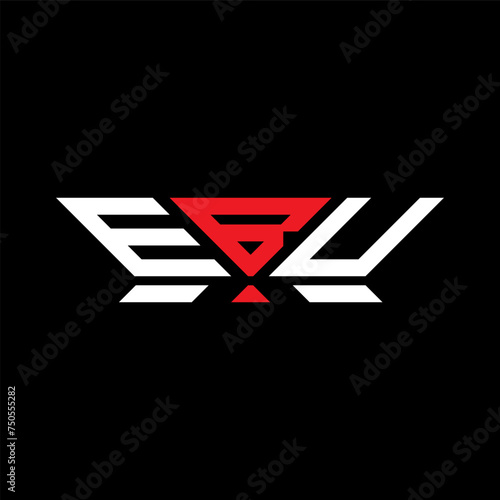 EBU letter logo vector design, EBU simple and modern logo. EBU luxurious alphabet design   photo