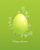 Happy Easter design. Trendy Easter design with typography, hand painted floral decor in pastel colors. Poster, greeting card, header for website, vector illustration