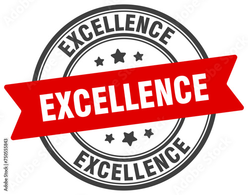 excellence stamp. excellence label on transparent background. round sign