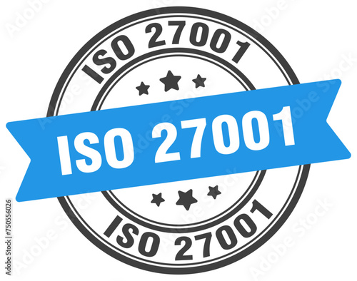 iso 27001 stamp. iso 27001 label on transparent background. round sign