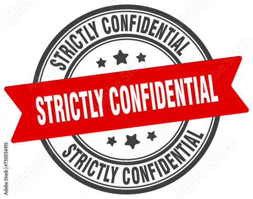 strictly confidential stamp. strictly confidential label on transparent background. round sign