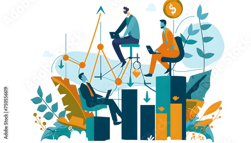 Teamwork and Creativity in Business Concept Illustration