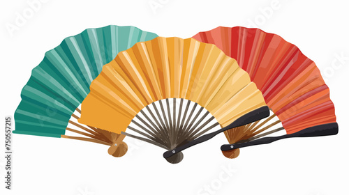 Hand fan flat vector on white background Flat vector