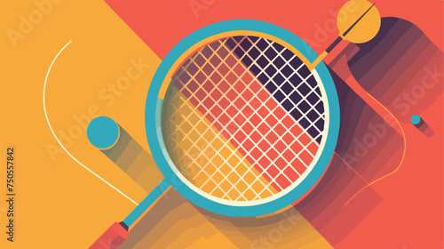 Creativector design of badminton ball symbol Flat vector photo
