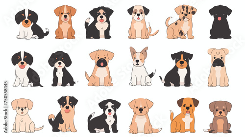 Cute dogs doodle vector . Cartoon dog or puppy charac © Ideas