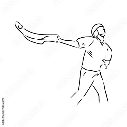 basque pelota vector line icon. playing basque pelota. sport pictogram illustration.