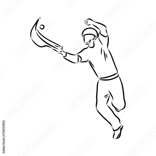 basque pelota vector line icon. playing basque pelota. sport pictogram illustration.