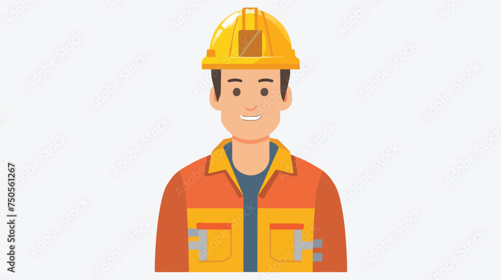 Electrician avatar flat icon vector sign Workwear 