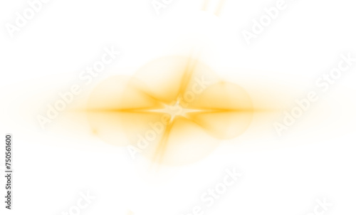 Gold lens flares set.Isolated on transparent background. Sun flash with rays or gold spotlight and bokeh. Yellow glow flare light effect. Vector illustration PNG.