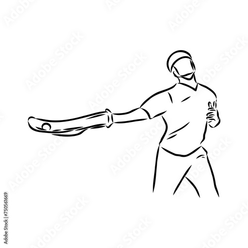 basque pelota vector line icon. playing basque pelota. sport pictogram illustration.