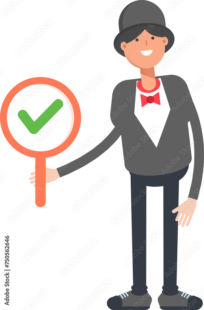 Magician Character Showing Check Mark
Magician Character Showing Check Mark