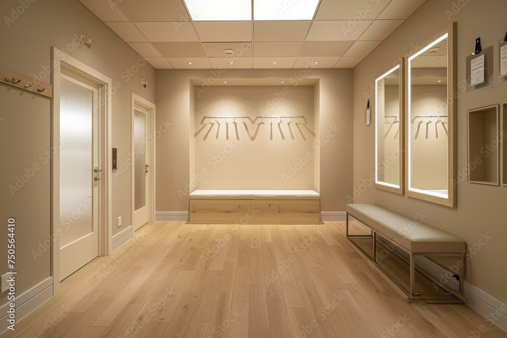 Obraz premium Empty fitting room in a clothing store. Generative AI