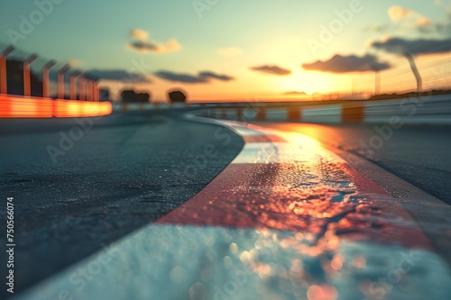 sunset on the road Race track