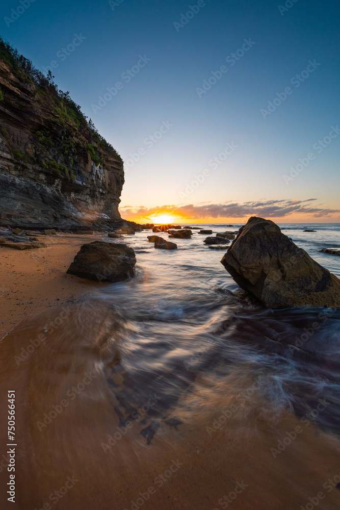Summer sunrise view at Mona Vale Headland, Sydney, Australia.
