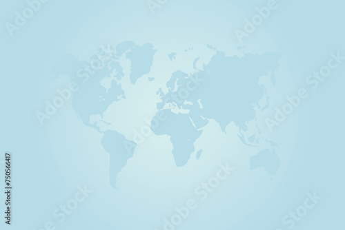 Gray blank vector world map Isolated on gradient background