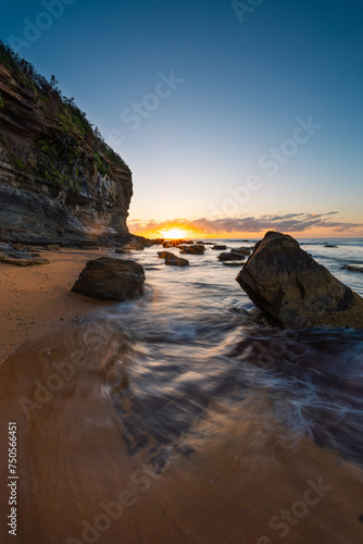 Summer sunrise view at Mona Vale Headland, Sydney, Australia.