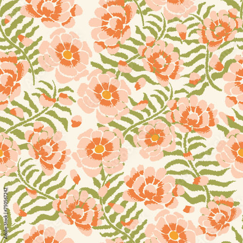 Floral motifs in vecor are suitable for fabric, digital motifs, prints, wrapping, etc	