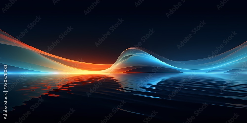 Waves of energy rippling across a digital landscape, bending space and time.