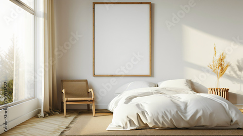 Mock up frame in cozy home interior background coas photo
