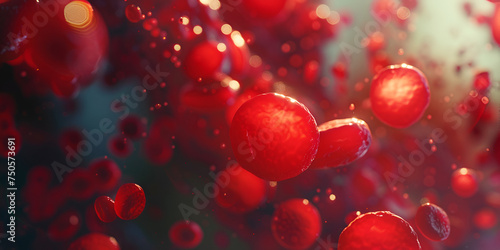 red blood cells flowing, Erythrocytes Red blood cells 