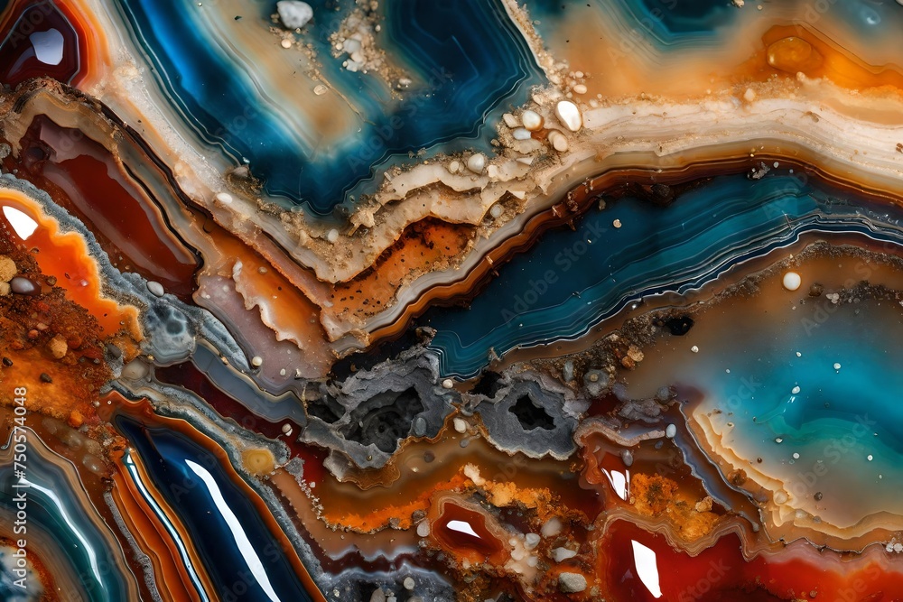 Gradient surface of agate rock,marble pattern texture background . Gradient surface of agate rock - obrazy, fototapety, plakaty 