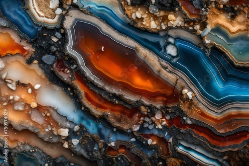 Gradient surface of agate rock,marble pattern texture background . Gradient surface of agate rock