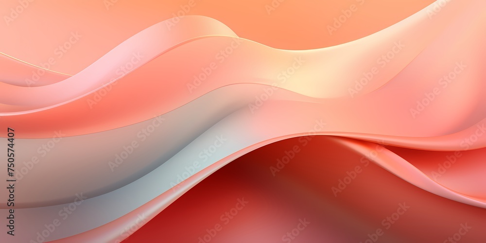Subtle gradients of coral and peach in a serene 3D wave background. Subtle gradients of coral and peach in a serene 3D wave background.