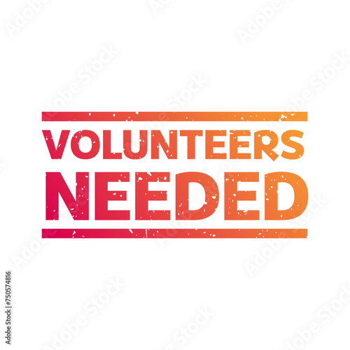 volunteers needed banner on white background for flyer design. Vector illustration in style
