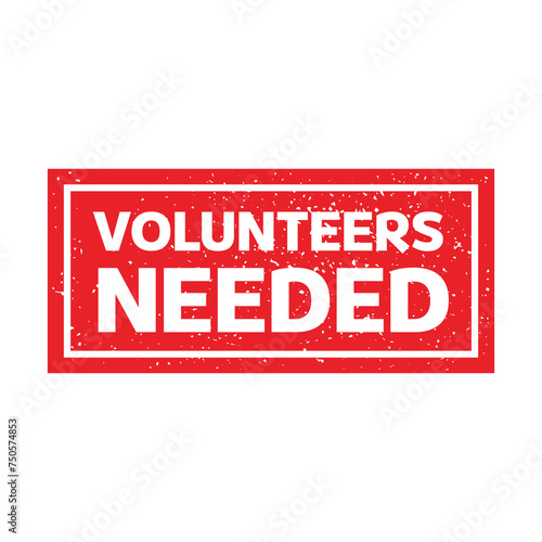 volunteers needed banner on white background for flyer design. Vector illustration in style