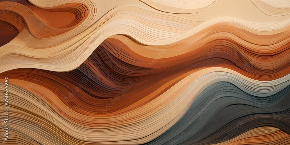 Subdued earth tones forming subtle 3D waves, exuding a sense of tranquility. Subdued earth tones forming subtle 3D waves, exuding a sense of tranquility.