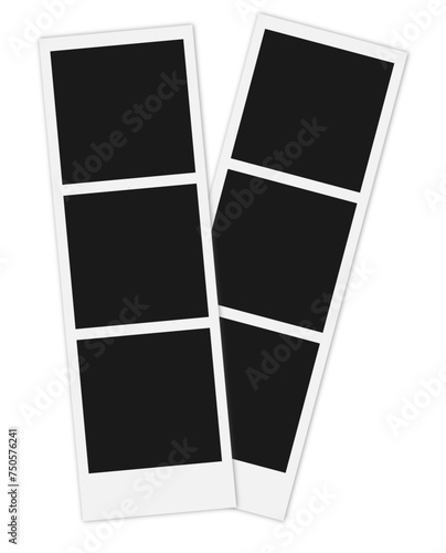 set of isolated photo strips on transparent background