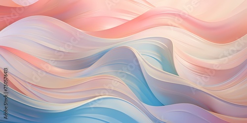 Soft pastel-colored 3D waves gently undulating in a serene motion.