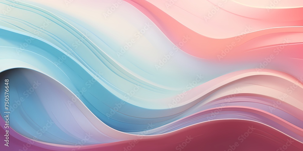Soft pastel-colored 3D waves gently undulating in a serene motion. Soft pastel-colored 3D waves gently undulating in a serene motion.