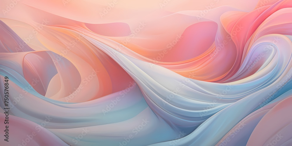 Soft pastel tones dance gracefully across the digital landscape, forming gentle waves of color that ripple and flow in an ethereal display of gradient artistry.
