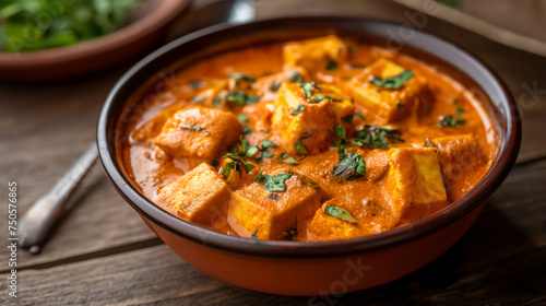 Savoring Paneer Butter Masala Delight in Cube Shapes