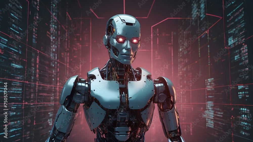 3d illustration AI robot using cyber security 3d illustration AI robot using cyber security