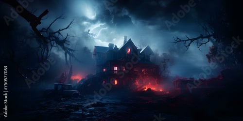 Spooky haunted mansion perfect for Halloween decorations horror events and supernatural projects. Concept Haunted Mansion, Halloween Decorations, Horror Events, Supernatural Projects © Ян Заболотний