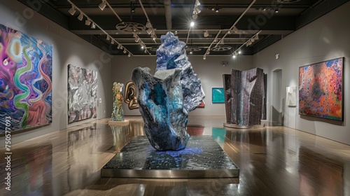 The contemporary art exhibit mesmerizes with avant-garde installations, a fusion of colors and forms that challenge traditional perceptions and invite viewers into a realm of artistic exploration photo
