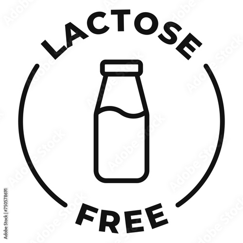 Lactose free icon. vector icon illustration for product package. Dairy free label. No allergen vector illustration for product packaging logo, sign, symbol or emblem isolated.