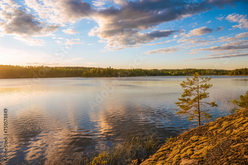 Sunset over the lake J  rnlunden  Sweden